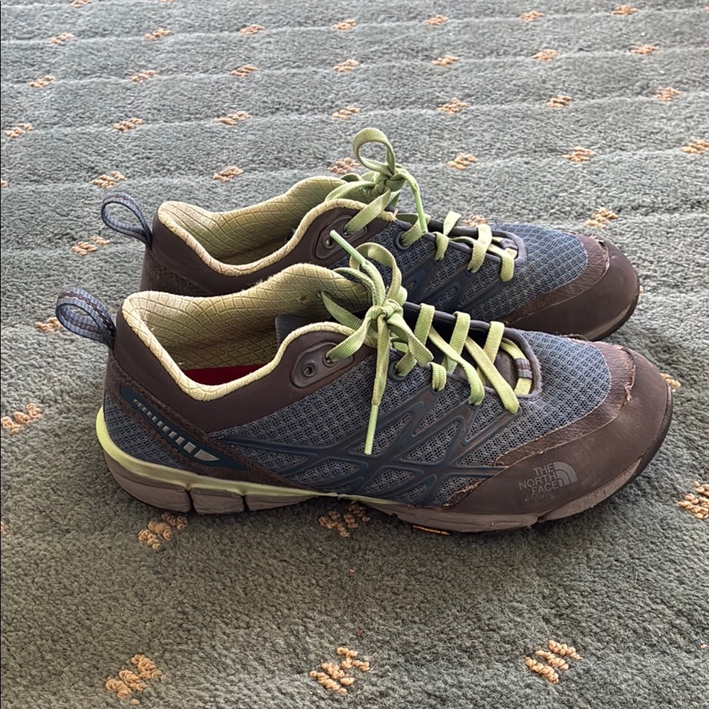 The North Face Vibram Teal and Gray Trail Shoes